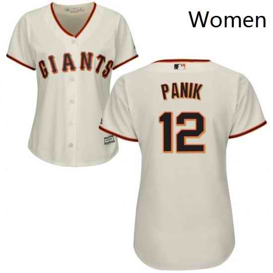 Womens Majestic San Francisco Giants 12 Joe Panik Replica Cream Home Cool Base MLB Jersey
